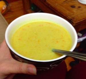 Sweet creamy and yet tart…delicious soup!
